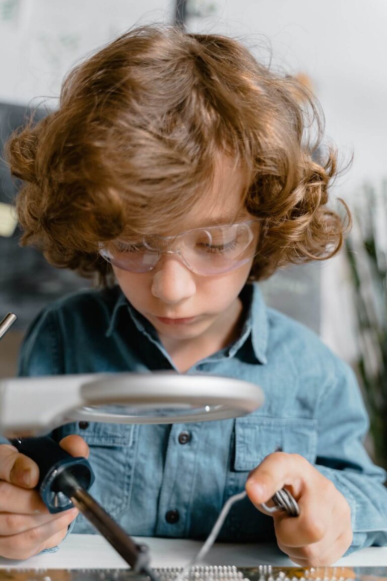 a person using a microscope