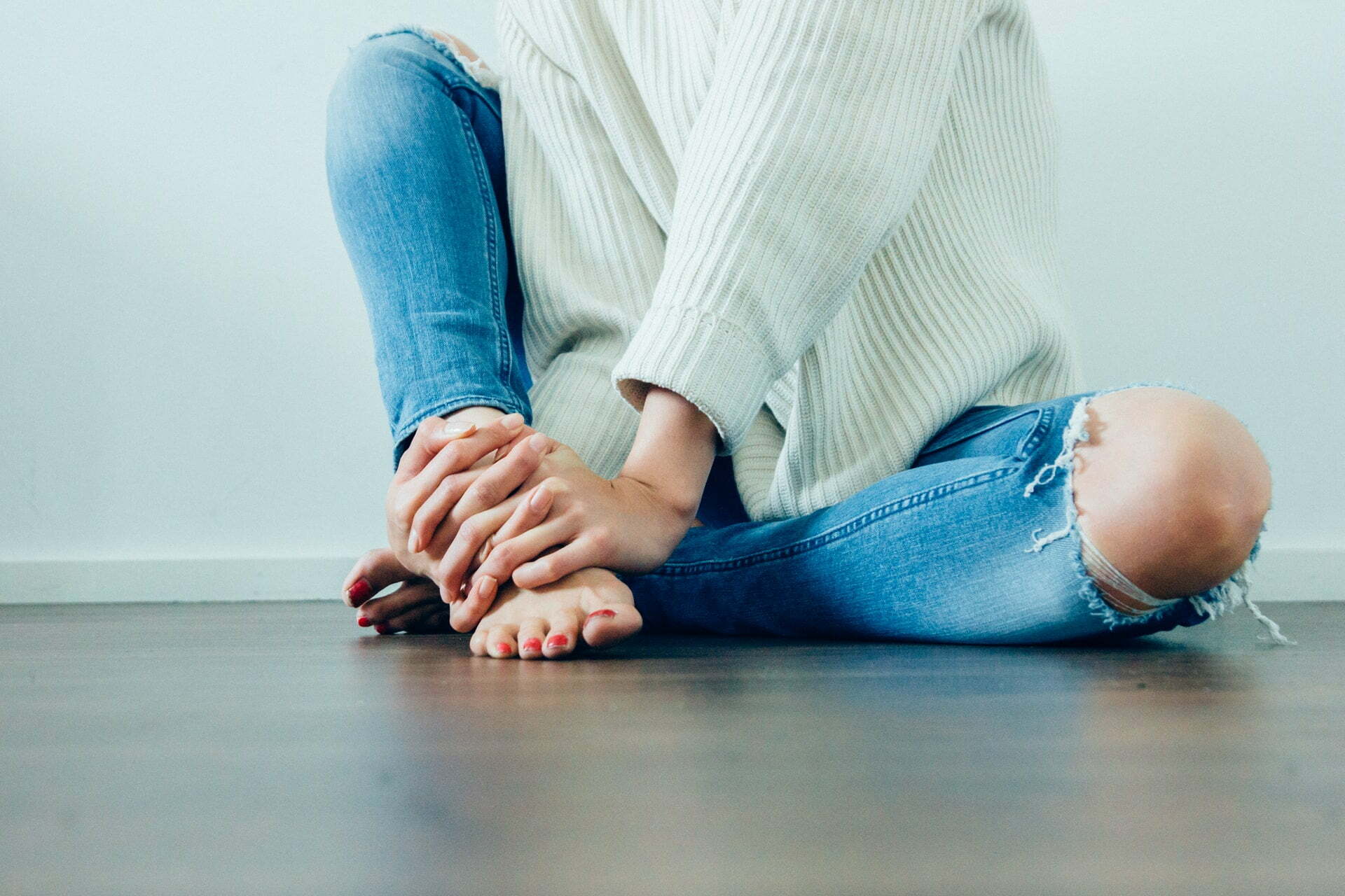 a person's feet on the floor