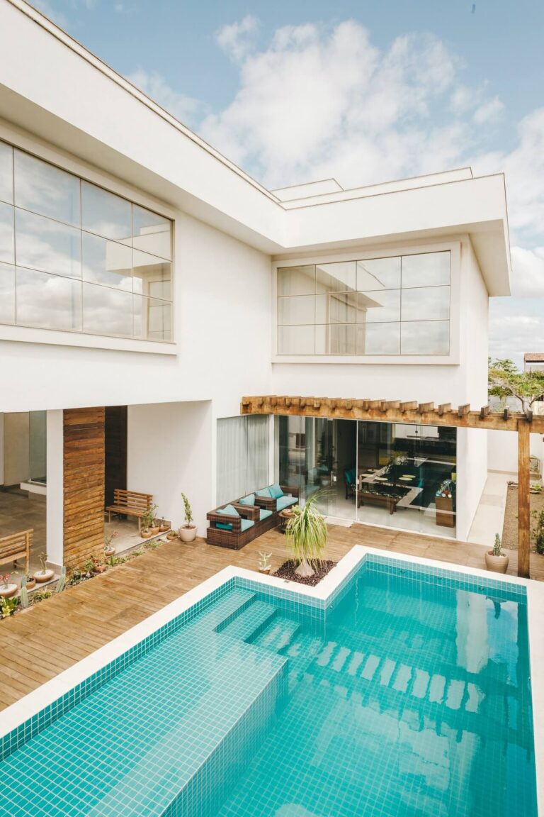 a house with a pool